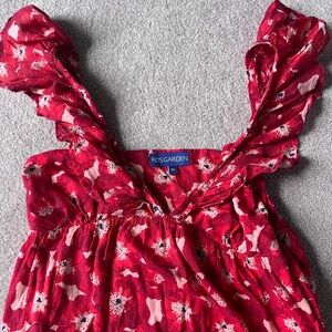 Ros Garden flowy red dress